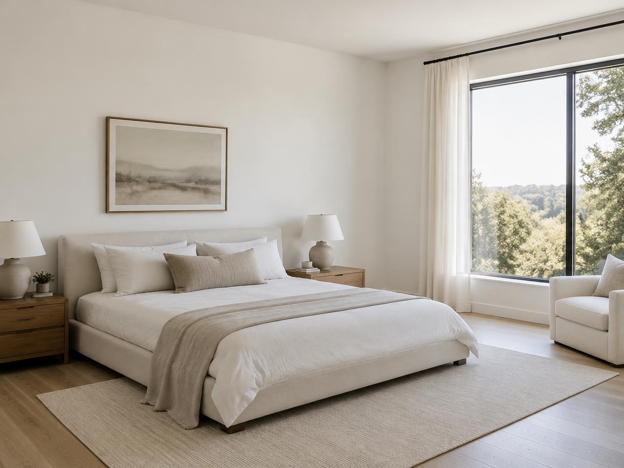 Chambre, démonstration de home staging virtuel — après